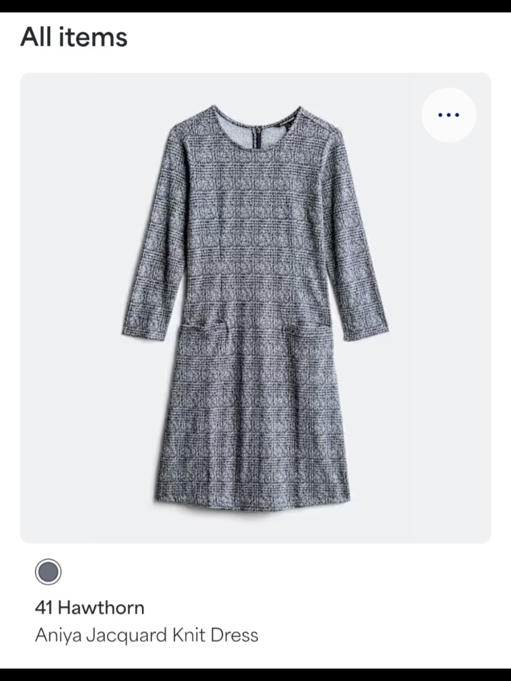41 Hawthorn Grey Jacquard Knit Long Sleeve Dress XL